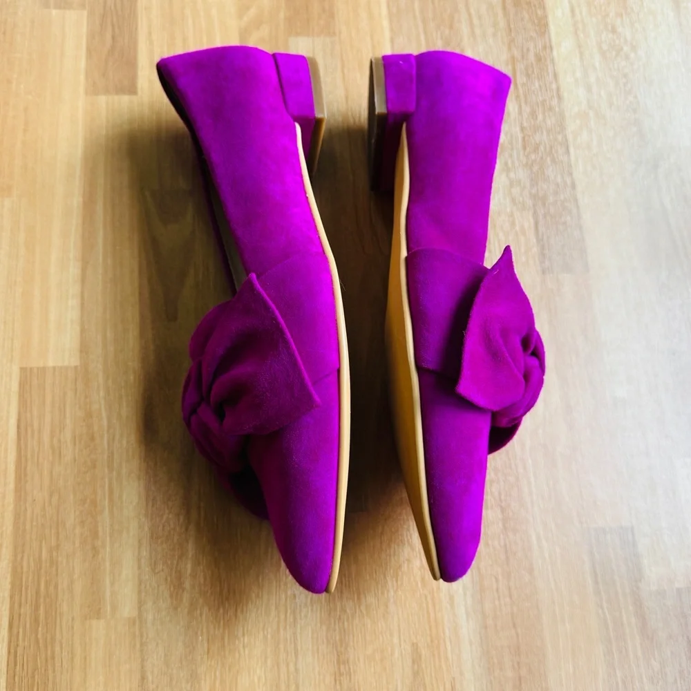 Bp suede fuchsia flats with bow size 6.5 - Picture 3 of 9